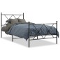 vidaXL Bettgestell mit Kopf- und Fußteil Metall Schwarz 90x190 cm vidaXL Bettgestell mit Kopf- und Fußteil Metall Schwarz 90x190 cm