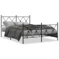vidaXL Bettgestell mit Kopf- und Fußteil Metall Schwarz 137x190 cm vidaXL Bettgestell mit Kopf- und Fußteil Metall Schwarz 137x190 cm