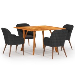 5-tlg. Garten-Essgruppe Schwarz