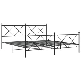 vidaXL Bettgestell mit Kopf- und Fußteil Metall Schwarz 183x213 cm