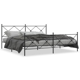 vidaXL Bettgestell mit Kopf- und Fußteil Metall Schwarz 200x200 cm