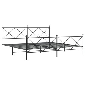 vidaXL Bettgestell mit Kopf- und Fußteil Metall Schwarz 200x200 cm