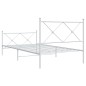 vidaXL Bettgestell mit Kopf- und Fußteil Metall Weiß 107x203 cm vidaXL Bettgestell mit Kopf- und Fußteil Metall Weiß 107x203 cm