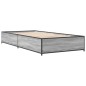 vidaXL Bettgestell Grau Sonoma 100x200 cm Holzwerkstoff und Metall vidaXL Bettgestell Grau Sonoma 100x200 cm Holzwerkstoff und Metall