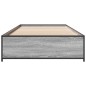 vidaXL Bettgestell Grau Sonoma 100x200 cm Holzwerkstoff und Metall vidaXL Bettgestell Grau Sonoma 100x200 cm Holzwerkstoff und Metall