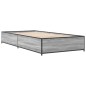 vidaXL Bettgestell Grau Sonoma 100x200 cm Holzwerkstoff und Metall vidaXL Bettgestell Grau Sonoma 100x200 cm Holzwerkstoff und Metall