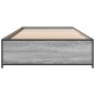vidaXL Bettgestell Grau Sonoma 90x200 cm Holzwerkstoff und Metall vidaXL Bettgestell Grau Sonoma 90x200 cm Holzwerkstoff und Metall