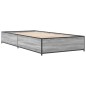 vidaXL Bettgestell Grau Sonoma 90x200 cm Holzwerkstoff und Metall vidaXL Bettgestell Grau Sonoma 90x200 cm Holzwerkstoff und Metall