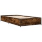 vidaXL Bettgestell Räuchereiche 75x190 cm Holzwerkstoff und Metall vidaXL Bettgestell Räuchereiche 75x190 cm Holzwerkstoff und Metall