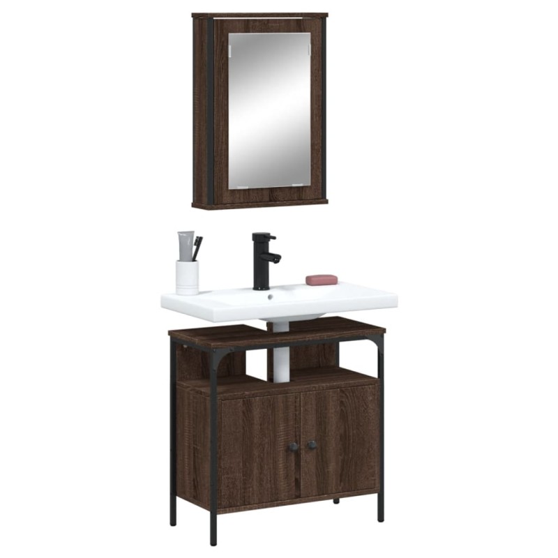 vidaXL 2-tlg. Badmöbel-Set Braun Eichen-Optik Holzwerkstoff vidaXL 2-tlg. Badmöbel-Set Braun Eichen-Optik Holzwerkstoff