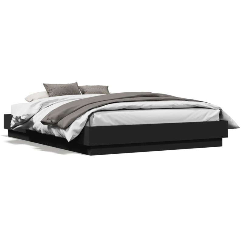 vidaXL Bettgestell Schwarz 120x190 cm Holzwerkstoff vidaXL Bettgestell Schwarz 120x190 cm Holzwerkstoff