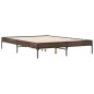 vidaXL Bettgestell Braun Eichen-Optik 135x190 cm Holzwerkstoff Metall vidaXL Bettgestell Braun Eichen-Optik 135x190 cm Holzwerkstoff Metall