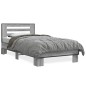 vidaXL Bettgestell Grau Sonoma 100x200 cm Holzwerkstoff und Metall vidaXL Bettgestell Grau Sonoma 100x200 cm Holzwerkstoff und Metall
