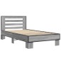 vidaXL Bettgestell Grau Sonoma 100x200 cm Holzwerkstoff und Metall vidaXL Bettgestell Grau Sonoma 100x200 cm Holzwerkstoff und Metall