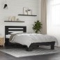 vidaXL Bettgestell Schwarz 90x200 cm Holzwerkstoff und Metall vidaXL Bettgestell Schwarz 90x200 cm Holzwerkstoff und Metall
