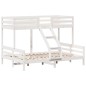 vidaXL Etagenbett 80x200/140x200 cm Weiß Massivholz Kiefer vidaXL Etagenbett 80x200/140x200 cm Weiß Massivholz Kiefer