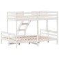 vidaXL Etagenbett 80x200/140x200 cm Weiß Massivholz Kiefer vidaXL Etagenbett 80x200/140x200 cm Weiß Massivholz Kiefer