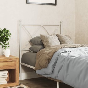 vidaXL Kopfteil Metall Weiß 80 cm