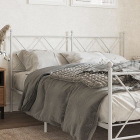 vidaXL Kopfteil Metall Weiß 160 cm