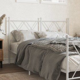vidaXL Kopfteil Metall Weiß 140 cm