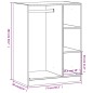 vidaXL Kleiderschrank Grau Sonoma 77x48x102 cm Holzwerkstoff vidaXL Kleiderschrank Grau Sonoma 77x48x102 cm Holzwerkstoff