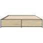 vidaXL Bettgestell Sonoma-Eiche 135x190 cm Holzwerkstoff und Metall vidaXL Bettgestell Sonoma-Eiche 135x190 cm Holzwerkstoff und Metall