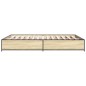 vidaXL Bettgestell Sonoma-Eiche 135x190 cm Holzwerkstoff und Metall vidaXL Bettgestell Sonoma-Eiche 135x190 cm Holzwerkstoff und Metall