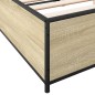 vidaXL Bettgestell Sonoma-Eiche 135x190 cm Holzwerkstoff und Metall vidaXL Bettgestell Sonoma-Eiche 135x190 cm Holzwerkstoff und Metall