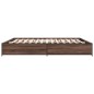 vidaXL Bettgestell Braun Eichen-Optik 200x200 cm Holzwerkstoff Metall vidaXL Bettgestell Braun Eichen-Optik 200x200 cm Holzwerkstoff Metall