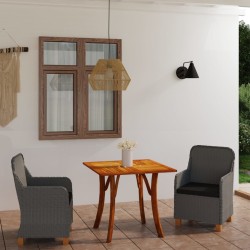 3-tlg. Garten-Essgruppe Hellgrau