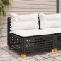 vidaXL Gartensofa ohne Armlehnen mit Kissen Schwarz Poly Rattan vidaXL Gartensofa ohne Armlehnen mit Kissen Schwarz Poly Rattan