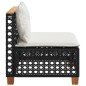 vidaXL Gartensofa ohne Armlehnen mit Kissen Schwarz Poly Rattan vidaXL Gartensofa ohne Armlehnen mit Kissen Schwarz Poly Rattan