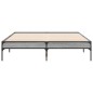 vidaXL Bettgestell Grau Sonoma 140x190 cm Holzwerkstoff und Metall vidaXL Bettgestell Grau Sonoma 140x190 cm Holzwerkstoff und Metall