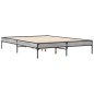 vidaXL Bettgestell Grau Sonoma 140x190 cm Holzwerkstoff und Metall vidaXL Bettgestell Grau Sonoma 140x190 cm Holzwerkstoff und Metall