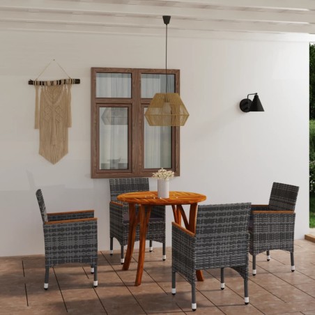 5-tlg. Garten-Essgruppe Grau