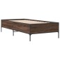 vidaXL Bettgestell Braun Eichen-Optik 100x200 cm Holzwerkstoff Metall vidaXL Bettgestell Braun Eichen-Optik 100x200 cm Holzwerkstoff Metall