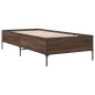 vidaXL Bettgestell Braun Eichen-Optik 100x200 cm Holzwerkstoff Metall vidaXL Bettgestell Braun Eichen-Optik 100x200 cm Holzwerkstoff Metall