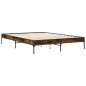vidaXL Bettgestell Räuchereiche 140x200 cm Holzwerkstoff und Metall vidaXL Bettgestell Räuchereiche 140x200 cm Holzwerkstoff und Metall