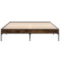 vidaXL Bettgestell Räuchereiche 140x200 cm Holzwerkstoff und Metall vidaXL Bettgestell Räuchereiche 140x200 cm Holzwerkstoff und Metall