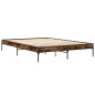 vidaXL Bettgestell Räuchereiche 140x200 cm Holzwerkstoff und Metall vidaXL Bettgestell Räuchereiche 140x200 cm Holzwerkstoff und Metall