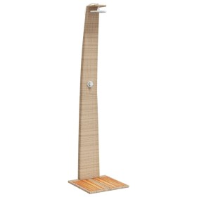 vidaXL Gartendusche Beige 55x60x224 cm Poly Rattan und Akazienholz