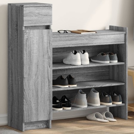 vidaXL Schuhschrank Grau Sonoma 100,5x28x100 cm Holzwerkstoff