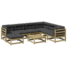 vidaXL 8-tlg. Garten-Sofagarnitur mit Kissen Kiefernholz Imprägniert