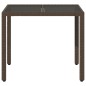 vidaXL Gartentisch mit Glasplatte Braun 90x90x75 cm Poly Rattan vidaXL Gartentisch mit Glasplatte Braun 90x90x75 cm Poly Rattan