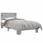 vidaXL Bettgestell Grau Sonoma 90x190 cm Holzwerkstoff und Metall vidaXL Bettgestell Grau Sonoma 90x190 cm Holzwerkstoff und Metall