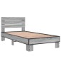 vidaXL Bettgestell Grau Sonoma 90x190 cm Holzwerkstoff und Metall vidaXL Bettgestell Grau Sonoma 90x190 cm Holzwerkstoff und Metall