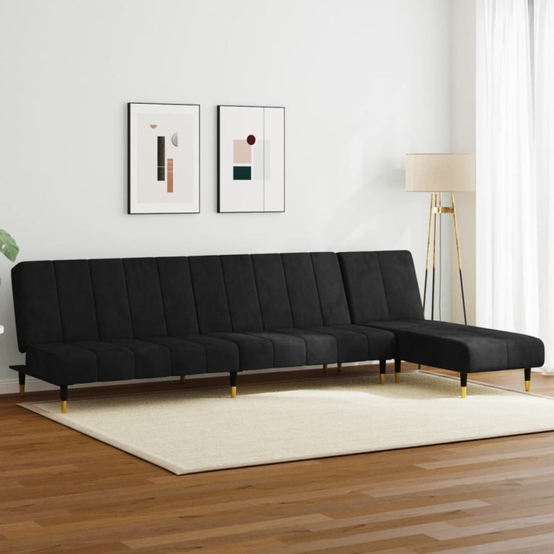 vidaXL 2-tlg. Sofagarnitur Schwarz Samt vidaXL 2-tlg. Sofagarnitur Schwarz Samt