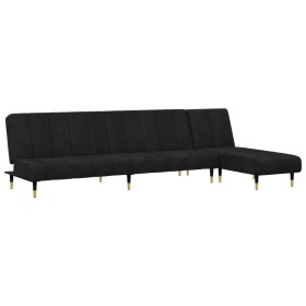 vidaXL 2-tlg. Sofagarnitur Schwarz Samt