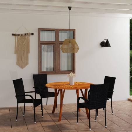 5-tlg. Garten-Essgruppe Schwarz