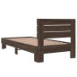 vidaXL Bettgestell Braun Eichen-Optik 100x200 cm Holzwerkstoff Metall vidaXL Bettgestell Braun Eichen-Optik 100x200 cm Holzwerkstoff Metall